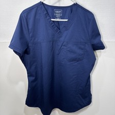 Cherokee UNISEX V-NECK SCRUB TOP Navy Blue Size Large1 Top Pocket RN 93643