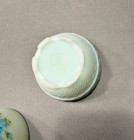 Vintage Fenton Satin Custard Fairy Lamp Hand Painted Blue Roses — photo 5