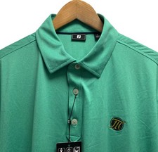 FootJoy FJ NEW Mens Sz Large Green Lisle Performance "Pi" Logo Wicking Golf Polo