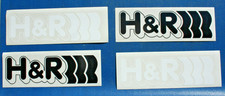 KONVOLUT : 4 St . größere Aufkleber, Sticker," H & R ", weiß + schwarz, Logo