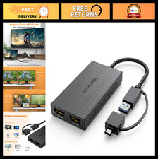 USB 3.0/USB C to HDMI Adapter, Dual Monitor HDMI Splitter, Universal Video Graph