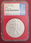 2017 American Pure Silver Eagle First Day Of Issue NGC MS 70 $1 Coin Red Core