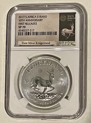 2017 South Africa Silver Krugerrand First Releases NGC SP70 50th