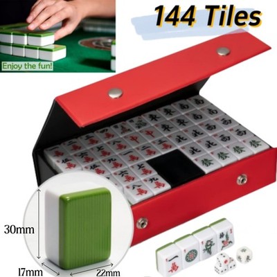 144 Mini Mahjong Set Traditionelles Chinesisches Mah Jong für Reise mit Würfeln