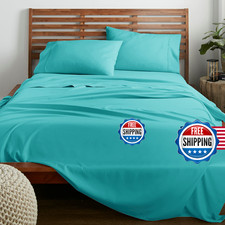 American Home 4PC Full Microfiber Bed Sheet Set - OEKO-TEX Certified