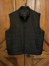 Marc Anthony Puffer Vest Jacket Mens XXL Black Full Zip Collared Preppy