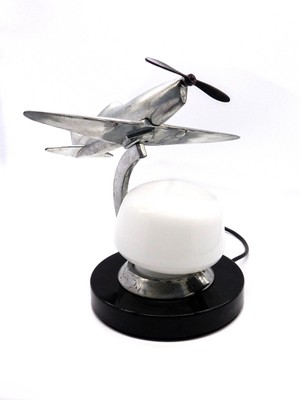Sarsaparilla Tischlampe Flugzeug Dakota DC3 Art Déco Stil 70´s