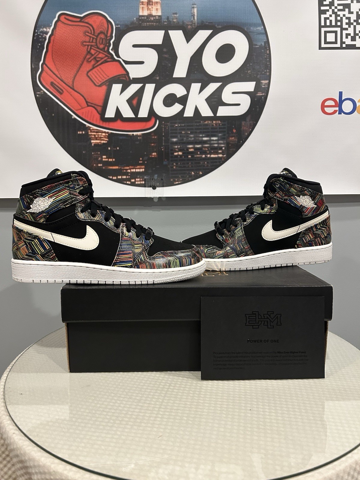 Size 6Y/7.5W - Jordan 1 Retro BHM (2016) (GS) 739640-045