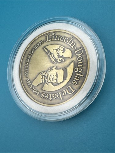 2008 Lincoln Douglas Debate Challenge Coin SESQUICENTENNIAL Medal. (B7) - Picture 6 of 11