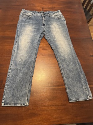 ROK Premium Denim Jeans Men s 38x30 Straight Leg Medium Wash Distressed Look