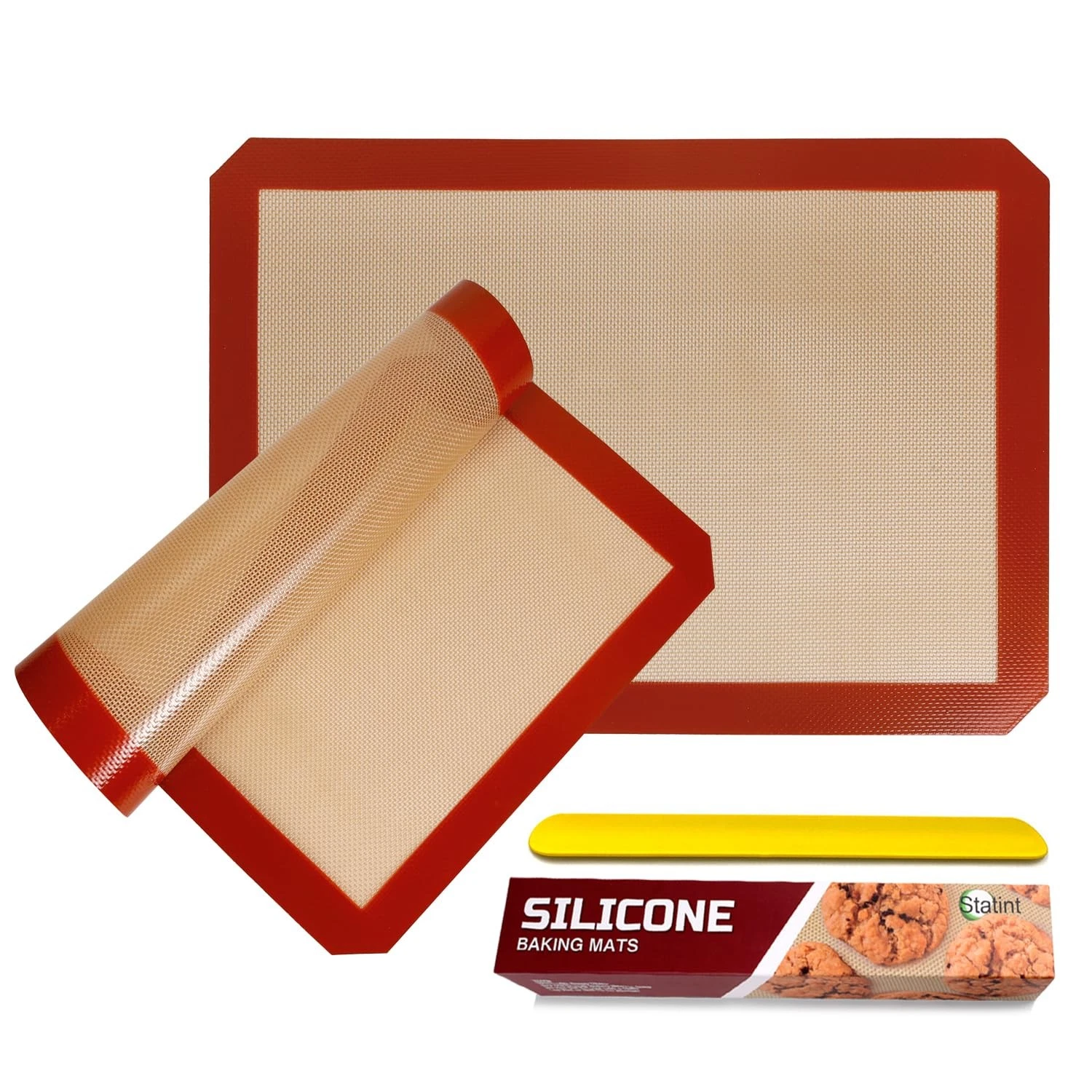 STATINT Non-Stick Silicone Baking Mat, Premium Food Safe - Pack of 2, for Coo...