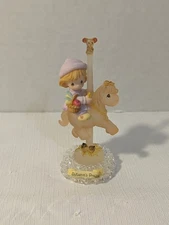 Vtg Enesco Precious Moments Autumns Praise Carousel / Horse Figurine.