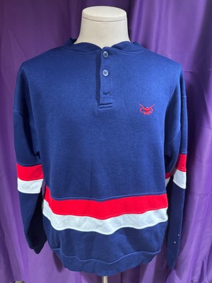 80s/90s VOIT Henley Style VINTAGE Color Block Sweatshirt Size Large - RARE