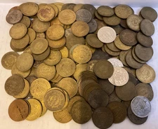 Lot of 187 Showbiz Pizza Place (Chuck E Cheese) Amusement Arcade Tokens 1980s