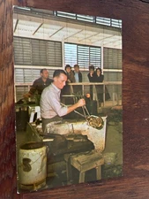 Blenko Glass Company Milton West Virginia Craftsman Working Postcard