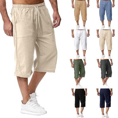 Herren Bermudas Kurze Hosen 3/4 Shorts Capri Hose Sommerhose Sporthose Freizeit