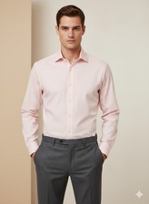 Chaps Men's Dress Shirt Stretch Collar Non-Iron Light Pink 15.5 34/35