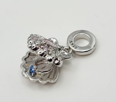 925 Sterling Silber Überraschung Muschel Muschel aufklappbar öffnen/schließen Charm Anhänger