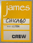 James Backstage Pass. Working Crew. From Laid Tour in 1994. Mint. — photo 1