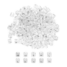 Clothes Hanger Marker XXS/XS/S/M/L/XL/2XL/3XL/4XL/5XL Transparent 3mm Rod 250Pcs