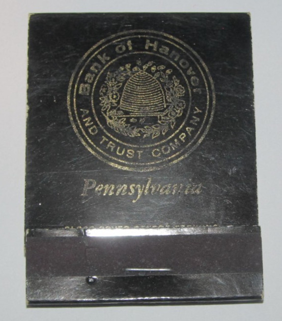 Matchbook Bank Of Hanover Trust Company Hanover, PA Front Strike Full Unstruck