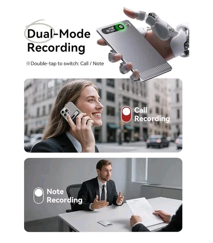 AI Voice Recorder 64GB Digital Recorder w/ Transcription & App Control - Image 2 of 4