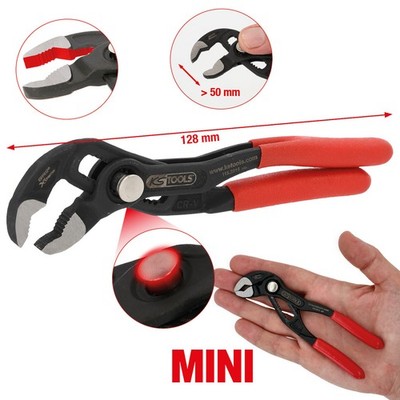 KS Tools Mini-Wasserpumpenzange, mit passgenauer Druckknopfverstellung