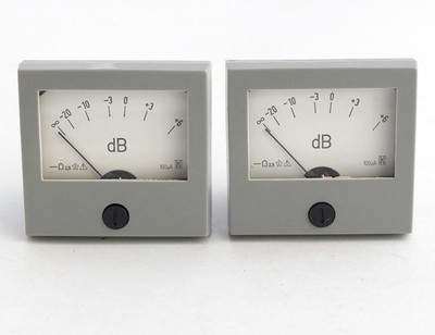 2  Audio Zeigerinstrumente Pegel Messgeräte orig. 80er Jahre 0,1 mA +6 bis -20dB