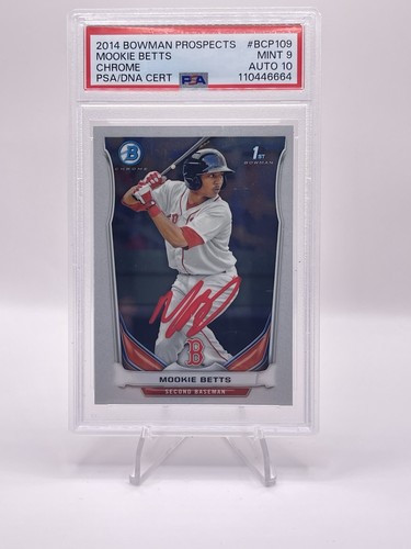 Mookie Betts 2014 Bowman 1st Prospects Chrome #BCP109 PSA 9 Auto 10