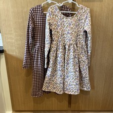 Quince Lot Of 2 Girls Organic Cotton Dresses Size 7 