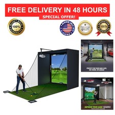 Golf Simulator Enclosure Package 4K Impact Screen Cage Projector Mount Indoor