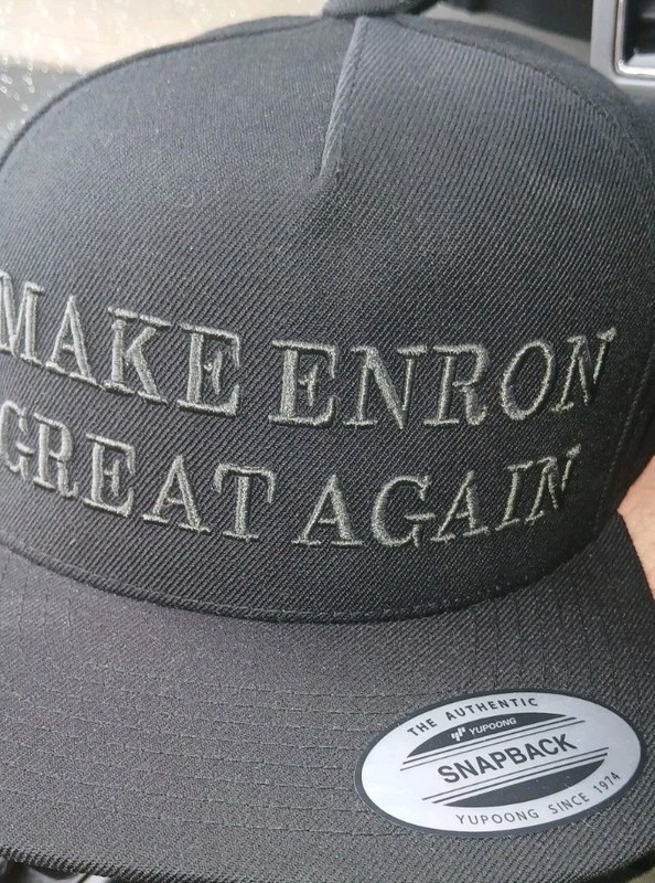 New Rare Make Enron Great Again Mega Snapback Hat Defunct Finance Company