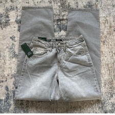 Wild Fable Stretch Mid Rise 90's Relaxed Straight Distress Jeans Gray Women's 00