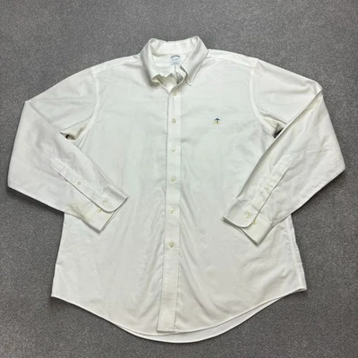 Chemise Brooks Brothers adulte grande blanche OCBD Oxford sans fer slim... - Photo 1/4