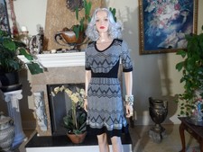 M Missoni Black White Zig Zag Pattern Knit A-Line Dress Size IT 40 - US 4