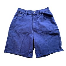 Lee Denim Shorts Womens 12 Petite Blue Purple High Waisted Vintage Made in USA