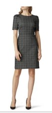Ralph Lauren Women’s Windowpane Puff Sleeve Dress Size 18 Fully Lined Check