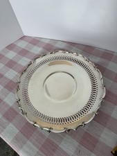 EP Copper B M Mounts 10 Inch  Reticulated Edge Silver Platter