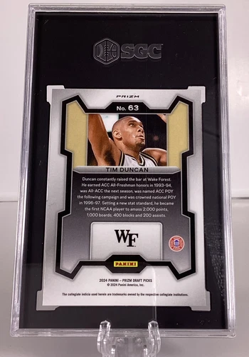 Tim Duncan 2024 帕尼尼 Prizm 选秀 #63 蛇皮 SSP SGC 9 唤醒 Forrest - 第 4 张/共 6 张
