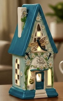 Blue Sky Clayworks DAISY & DRAGONFLY FLOWERS Candle House NEW Auth Retailer