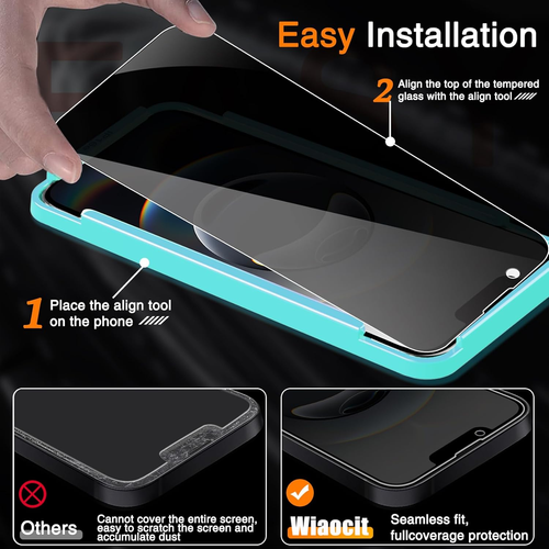 3 Pack Tempered Glass Privacy Screen Protector for Iphone 16E with 3 Pack Camera - Picture 3 of 6