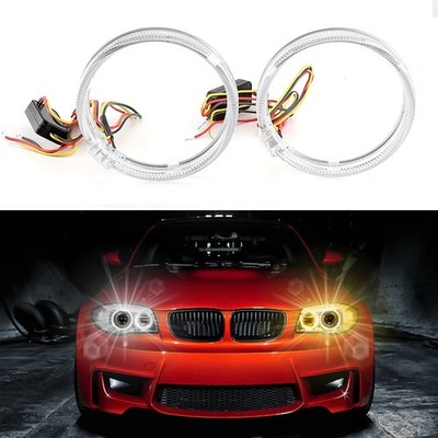 2PCS LED Angel Eyes Halo Rings with Turn Signal, Universal fits Cars Motorcycles