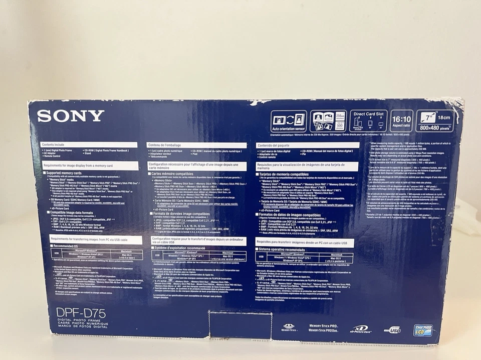 SONY DPF-D75 7-Inch LCD Digital WVGA 16:10 Photo Frame (Black) - Image 2 of 4