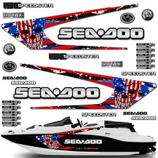Decal Graphics Stickers for SEA DOO 150 SPEEDSTER 2003-2013 USA SKULL