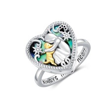 Sterling Silver Dog Urn Ring for Ashes, Dog Memorial Keepsake Cremation Jewel...