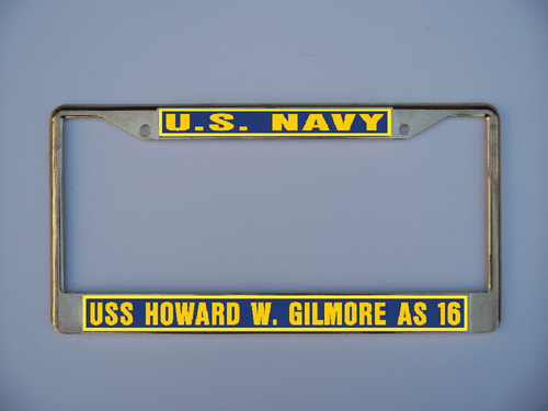 Telaio targa USS HOWARD W GILMORE AS 16 US Navy USN auto-camion-moto - Foto 5 di 11