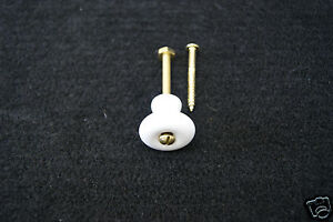 Porcelain Knob With Brass Plated Screw Cabinet Drawer