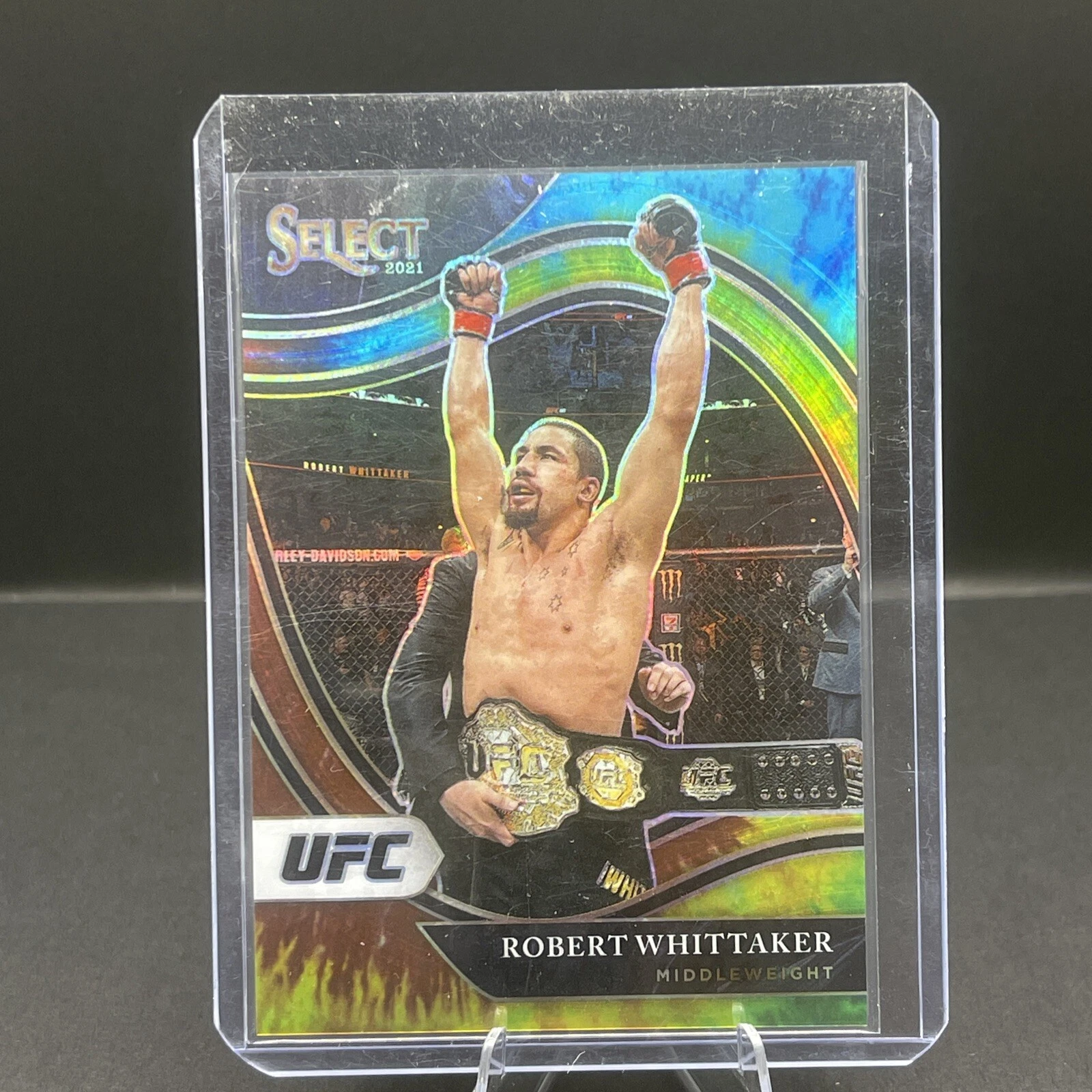 2021 Select UFC Octagonside Tie Dye Robert Whittaker /25