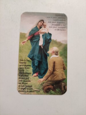 Bernhard und die Madonna mit Kind Santino Holy Card
