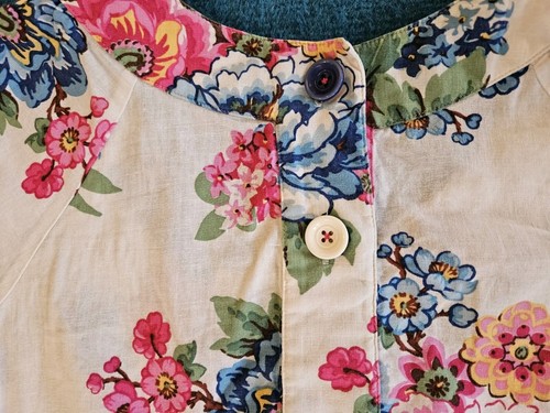 JOULES Meredith Pink White Floral LINEN Mini Dress S UK 8 Pockets Button Texture - Picture 24 of 24